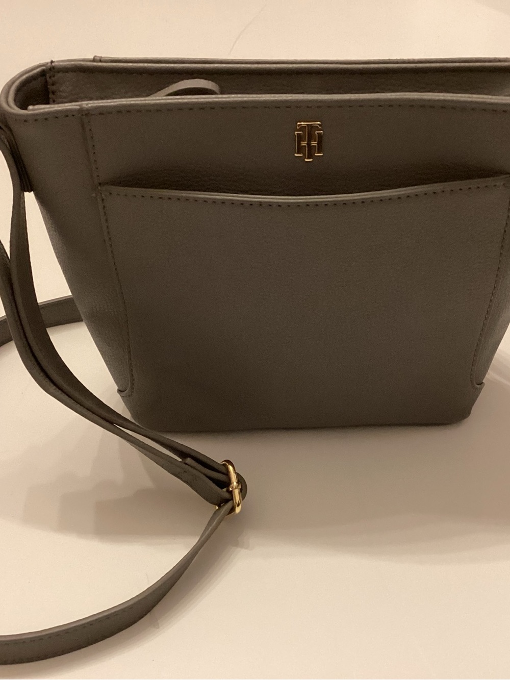 Tommy Hilfiger Gray Crossbody with Gold Logo